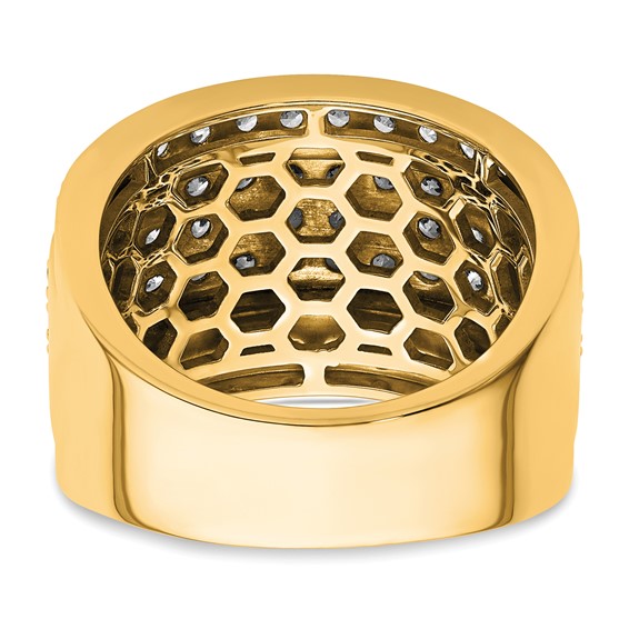 True Origin 14K Yellow Gold Men's 3 carat Lab Grown Diamond VS+ F+ Complete Heirloom Ring