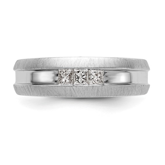14K White Gold 1/3 carat Diamond Complete Men's Channel Band