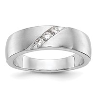True Origin 14K White Gold Men's 0.20 Carat Lab Grown Diamond VS+ F+ Complete Band view 1