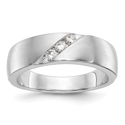 True Origin 14K White Gold Men's 0.20 Carat Lab Grown Diamond VS+ F+ Complete Band