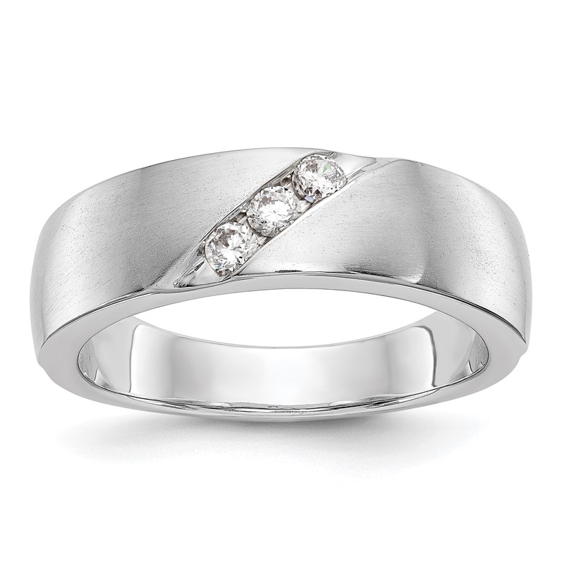 True Origin 14k White Gold Men's 1/5 carat Lab Grown Diamond VS DEF Band