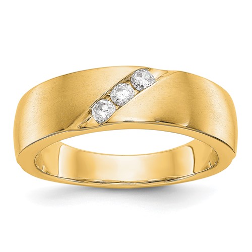 True Origin 14K Yellow Gold Men's 0.20 Carat Lab Grown Diamond VS+ F+ Complete Band