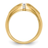 IBGoodman 14K Yellow Gold 0.50 Carat Lab Grown Diamond VS SI+ G+ 0.62 Carat Center Semi Mount Men's Ring view 3
