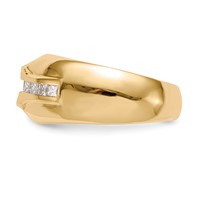 IBGoodman 14K Yellow Gold 0.50 Carat Lab Grown Diamond VS SI+ G+ 0.62 Carat Center Semi Mount Men's Ring view 4