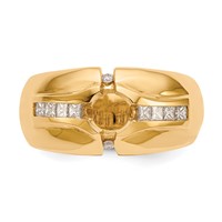 IBGoodman 14K Yellow Gold 0.50 Carat Lab Grown Diamond VS SI+ G+ 0.62 Carat Center Semi Mount Men's Ring view 5