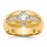 IB Goodman 14K Yellow Gold (Holds 0.75 Carat (5.5mm) Round Center) 0.50 Carat Diamond Mens Semi-Mount Ring view 1