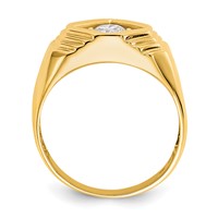 14K Yellow Gold 0.50 Carat Diamond Complete Men's Ring view 2