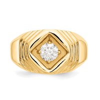14K Yellow Gold 0.50 Carat Diamond Complete Men's Ring view 4