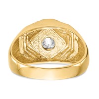 14K Yellow Gold 0.50 Carat Diamond Complete Men's Ring view 5