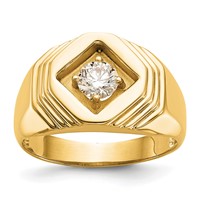14K Yellow Gold 0.50 Carat Diamond Complete Men's Ring view 1