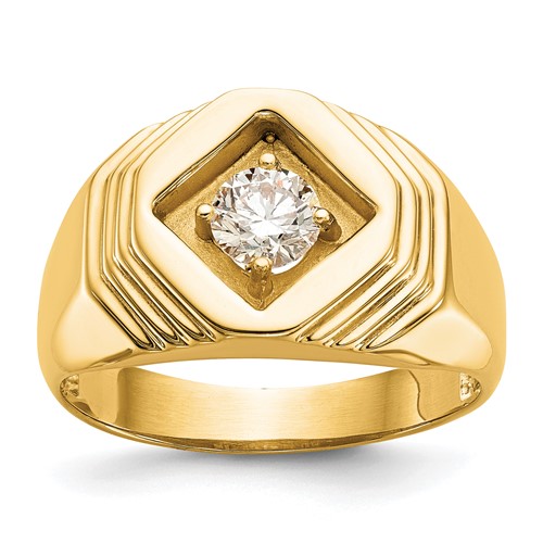 14K Yellow Gold 0.50 Carat Diamond Complete Men's Ring