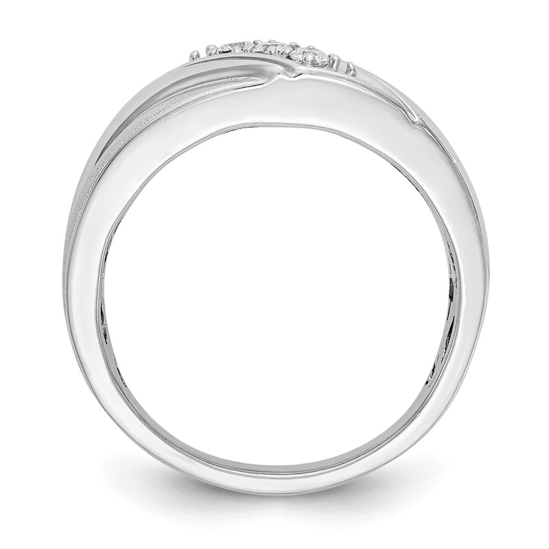 IBGoodman 14k White Gold 1/6 carat Lab Grown Diamond VS/SI+ G+ Three Stone Complete Men's Ring