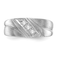 IBGoodman 14K White Gold 0.17 Carat Lab Grown Diamond VS SI+ G+ Three Stone Complete Men's Ring view 5
