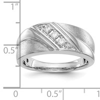 IBGoodman 14K White Gold 0.17 Carat Lab Grown Diamond VS SI+ G+ Three Stone Complete Men's Ring view 3