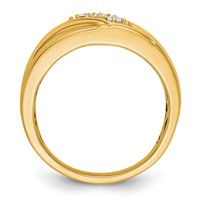 IBGoodman 14K Yellow Gold 0.17 Carat Lab Grown Diamond VS SI+ G+ Three Stone Complete Men's Ring view 2