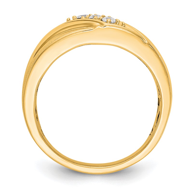IBGoodman 14k 1/6 carat Lab Grown Diamond VS/SI+ G+ Three Stone Complete Men's Ring