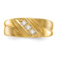 IBGoodman 14K Yellow Gold 0.17 Carat Lab Grown Diamond VS SI+ G+ Three Stone Complete Men's Ring view 5