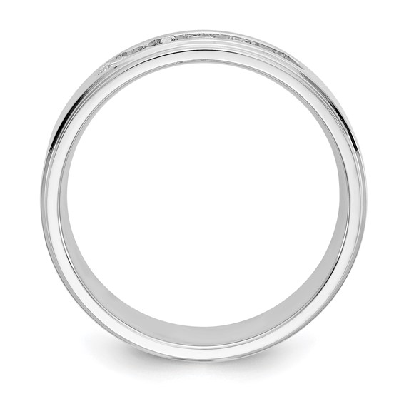 14kw Polished Step Edge Men's Diamond Ring Mtg (Closed)