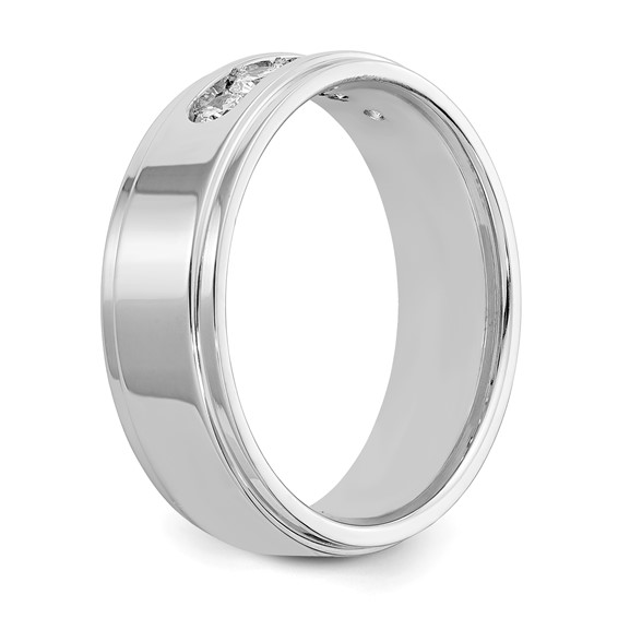 14kw Polished Step Edge Men's Diamond Ring Mtg (Closed)