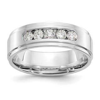 14kw Polished Step Edge Men's Diamond Ring Mtg (Closed)