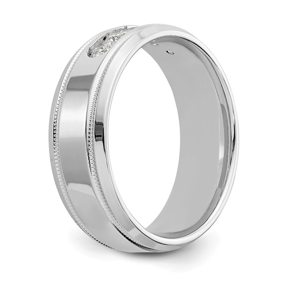 True Origin Lab Grown Diamond Polished Beveled Milgrain Bands