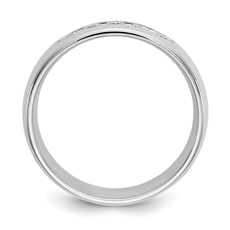True Origin 14K White Gold Men's 1/2 carat Lab Grown Diamond VS  D E F Polished Five Stone Miligrain Size 10 Band