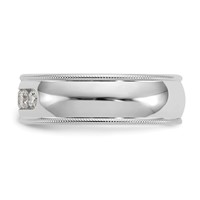 True Origin 14K White Gold Men's 0.50 Carat Lab Grown Diamond VS+ F+ Complete Miligrain Band view 3