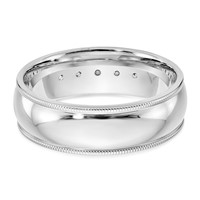 True Origin 14K White Gold Men's 0.50 Carat Lab Grown Diamond VS+ F+ Complete Miligrain Band view 5