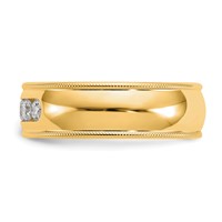 True Origin 14K Yellow Gold Men's 0.50 Carat Lab Grown Diamond VS+ F+ Complete Miligrain Band view 3