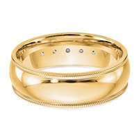 True Origin 14K Yellow Gold Men's 0.50 Carat Lab Grown Diamond VS+ F+ Complete Miligrain Band view 5