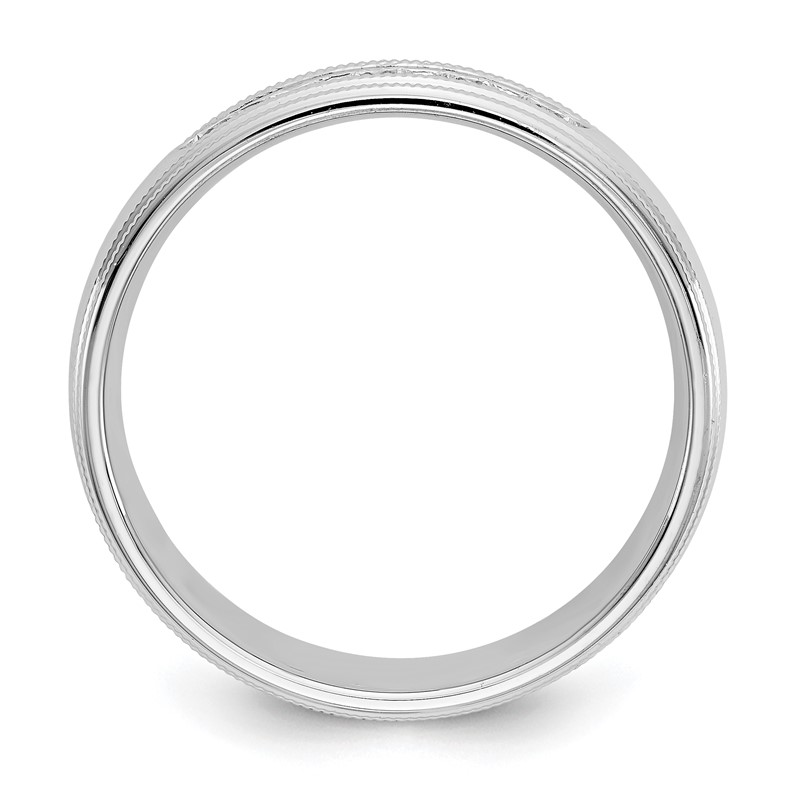 True Origin 14K White Gold Men's 1/2 carat Lab Grown Diamond VS  D E F Polished Five Stone Double Miligrain Size 11.5 Band