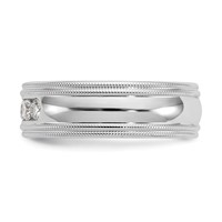 True Origin 14K White Gold 0.50 Carat Lab Grown Diamond VS+ F+ Complete Double Miligrain Band view 3