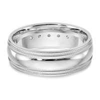 True Origin 14K White Gold 0.50 Carat Lab Grown Diamond VS+ F+ Complete Double Miligrain Band view 5