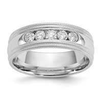 True Origin 14K White Gold 0.50 Carat Lab Grown Diamond VS+ F+ Complete Double Miligrain Band view 1
