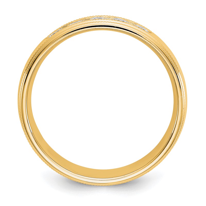 True Origin 14K Men's 1/2 carat Lab Grown Diamond VS  D E F Polished Five Stone Double Miligrain Size 8.5 Band