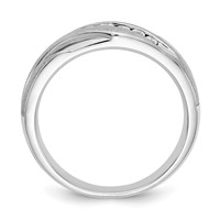 True Origin 14K White Gold Men's 0.25 Carat Lab Grown Diamond VS+ F+ Complete Brushed and Polished Band view 2