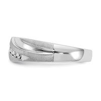 True Origin 14K White Gold Men's 0.25 Carat Lab Grown Diamond VS+ F+ Complete Brushed and Polished Band view 3