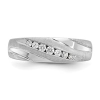 True Origin 14K White Gold Men's 0.25 Carat Lab Grown Diamond VS+ F+ Complete Brushed and Polished Band view 4