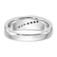 True Origin 14K White Gold Men's 0.25 Carat Lab Grown Diamond VS+ F+ Complete Brushed and Polished Band view 5