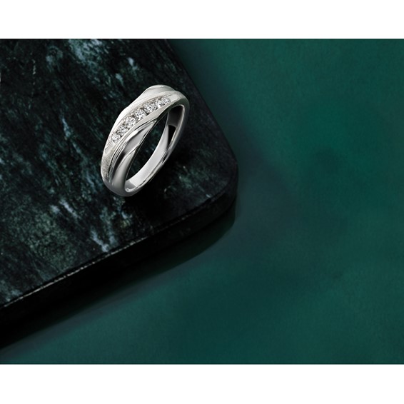 True Origin Lab Grown Diamond Brushed & Polished Men's Bands