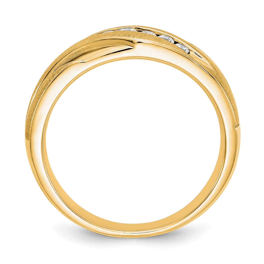 True Origin 14K Men's 1/4 carat Lab Grown Diamond VS  D E F  Brushed and Polished Band (RM3538-025-YLD)
