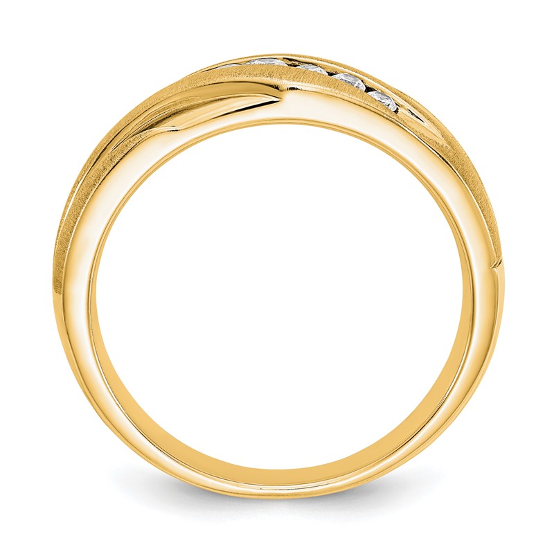 True Origin 14K Men's 1/4 carat Lab Grown Diamond VS  D E F  Brushed and Polished Band
