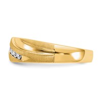 True Origin 14K Yellow Gold Men's 0.25 Carat Lab Grown Diamond VS+ F+ Complete Brushed and Polished Band view 3