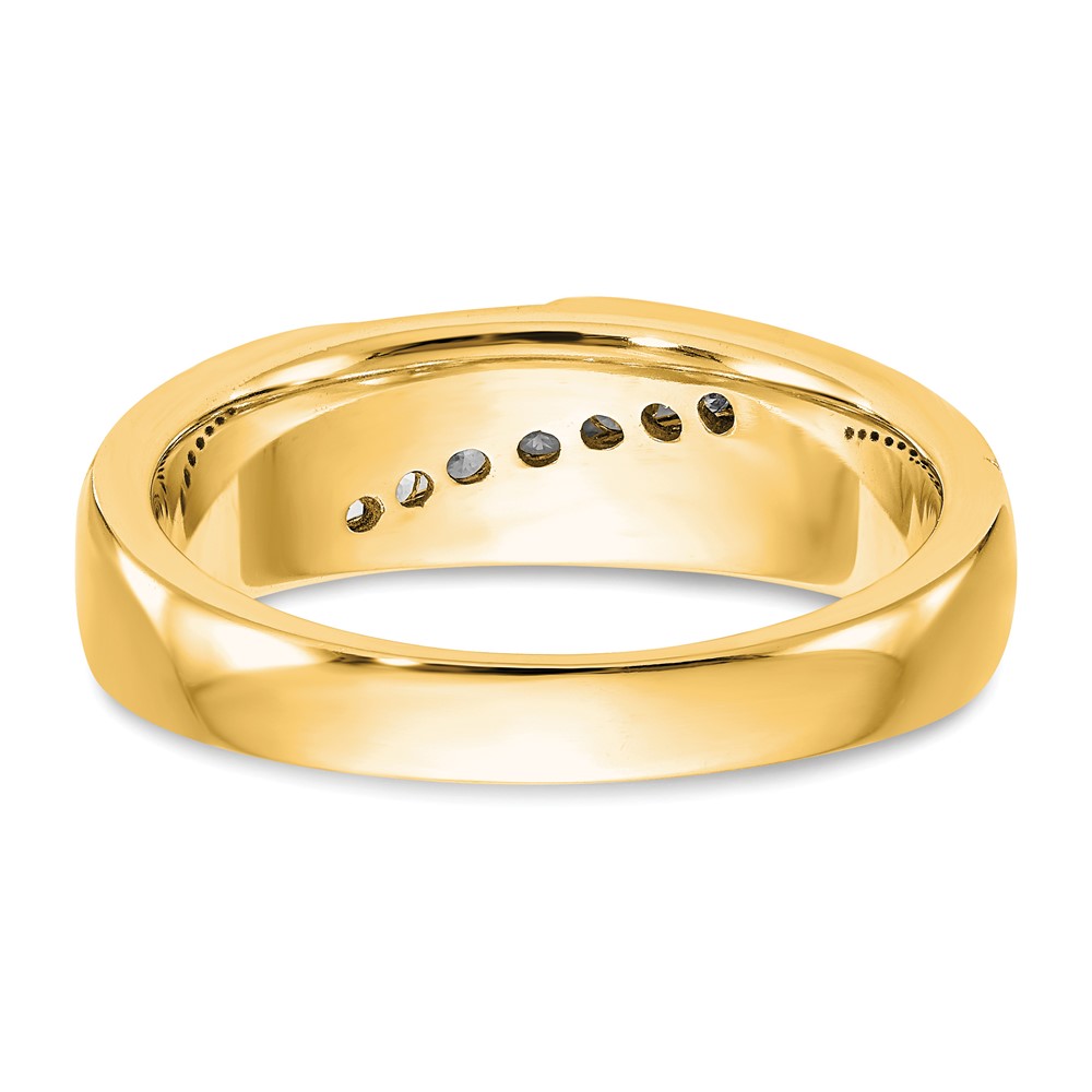 True Origin 14K Men's 1/4 carat Lab Grown Diamond VS  D E F  Brushed and Polished Band (RM3538-025-YLD)