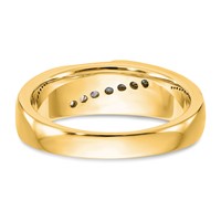 True Origin 14K Yellow Gold Men's 0.25 Carat Lab Grown Diamond VS+ F+ Complete Brushed and Polished Band view 5