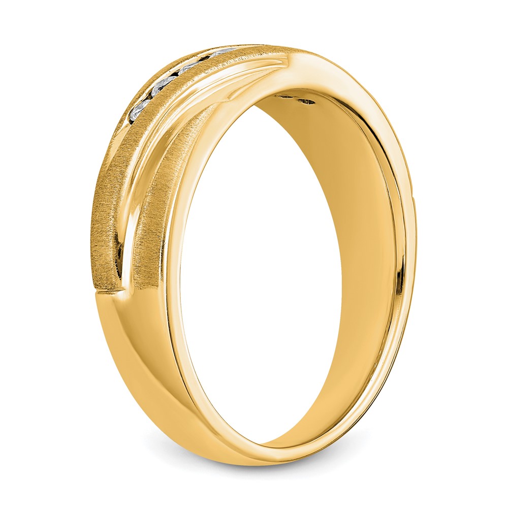True Origin 14K Men's 1/4 carat Lab Grown Diamond VS  D E F  Brushed and Polished Band (RM3538-025-YLD)