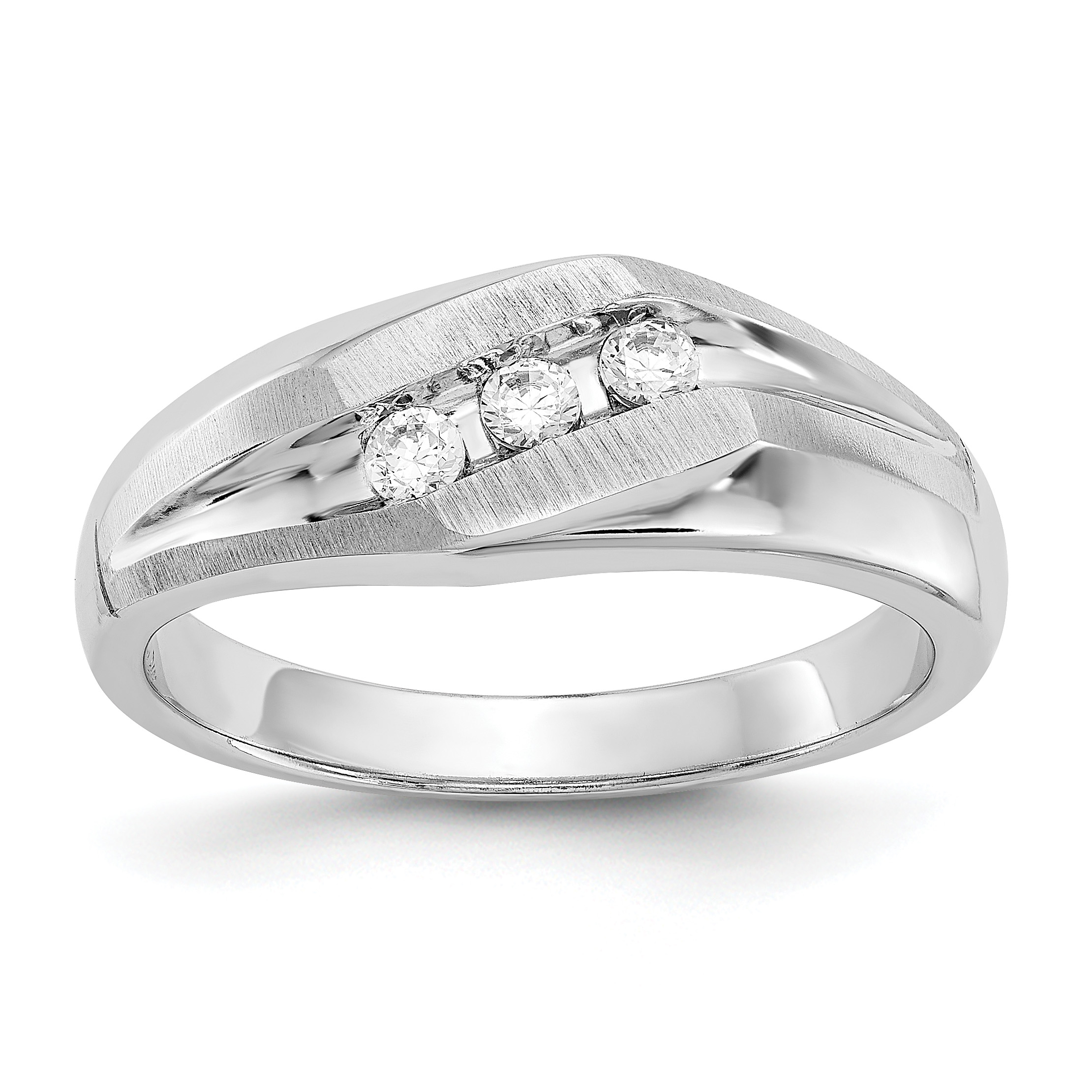 True Origin 14K White Gold Men's 1/5 carat Lab Grown Diamond VS  D E F  Brushed and Polished Band (RM3539-021-WLD)