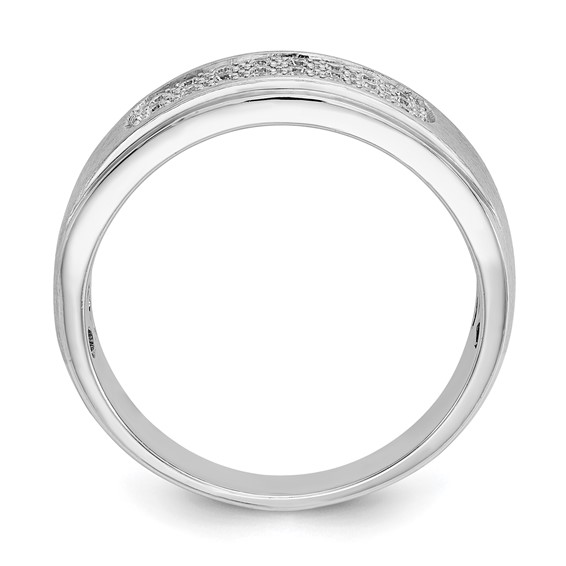 True Origin 14K White Gold Men's 1/4 carat Lab Grown Diamond VS/SI  D E F  Brushed and Polished Band