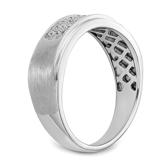 True Origin 14K White Gold Men's 1/4 carat Lab Grown Diamond VS/SI  D E F  Brushed and Polished Band
