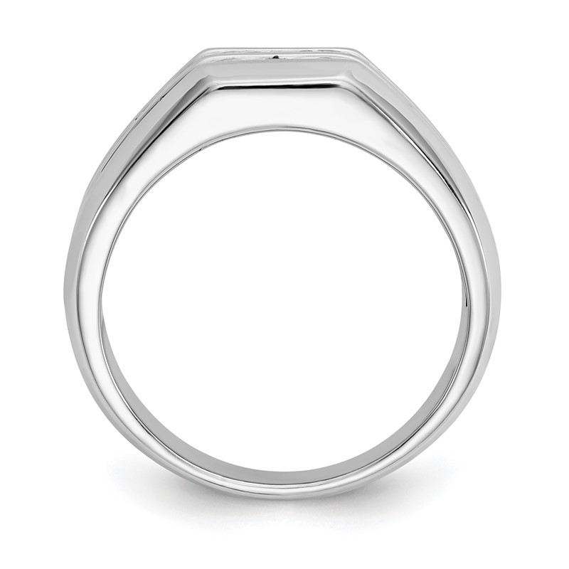 True Origin 14K White Gold Men's 1/2 carat Lab Grown Diamond VS  D E F Double Channel Heirloom Band